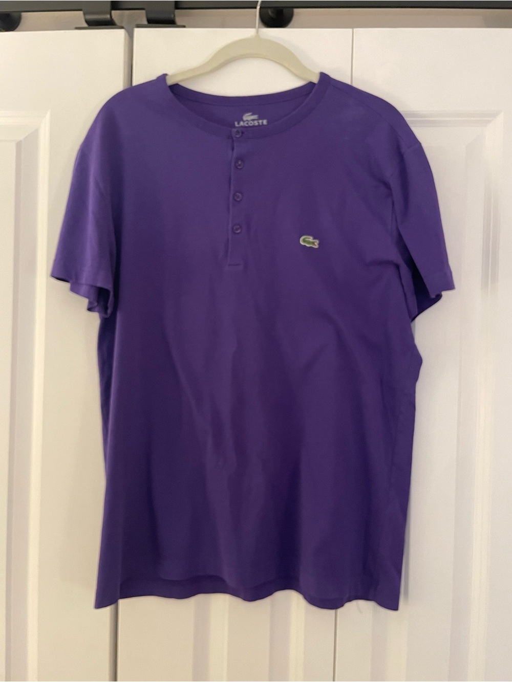 Lacoste Men’s Purple Short-Sleeve Henley Polo